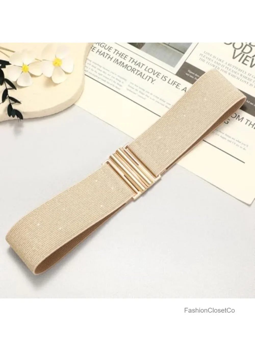 Womens Wide Elastic Waist Cinch Belt Vintage Trimmer Belt for Dresses